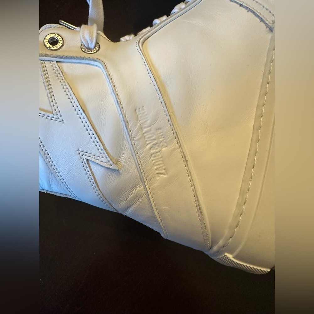 NIB Zadig & Voltaire High Flash Leather High-Top Sneakers Size 39 Blanc White 8 - Picture 10 of 13